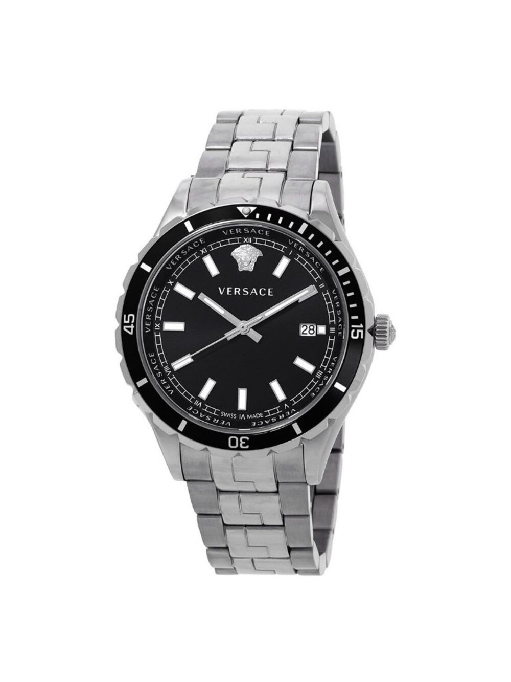 NWT Versus By Versace Hellenyium Quartz Black Dial Men's Watch